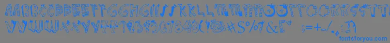 CROWNDOODLEdenne Font – Blue Fonts on Gray Background