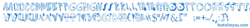 CROWNDOODLEdenne Font – Blue Fonts on White Background