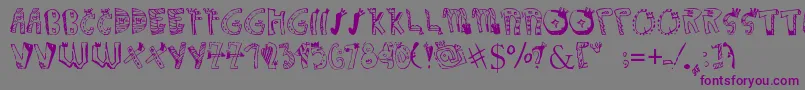 CROWNDOODLEdenne Font – Purple Fonts on Gray Background