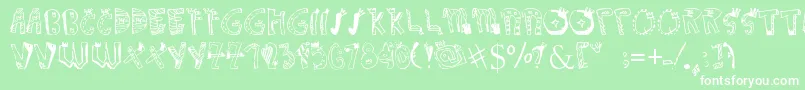 CROWNDOODLEdenne Font – White Fonts on Green Background