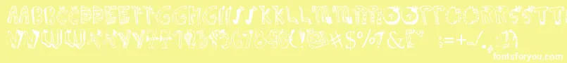 CROWNDOODLEdenne Font – White Fonts on Yellow Background