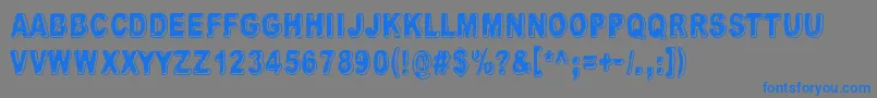 Uglygoodbaddark-Schriftart – Blaue Schriften auf grauem Hintergrund