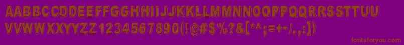 Uglygoodbaddark-Schriftart – Braune Schriften auf violettem Hintergrund