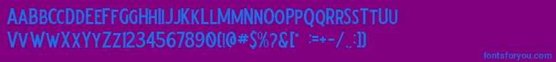 フォントCrumble Regular – 紫色の背景に青い文字