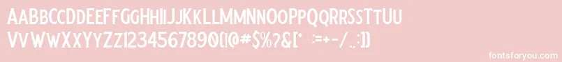Crumble Regular-fontti – valkoiset fontit vaaleanpunaisella taustalla
