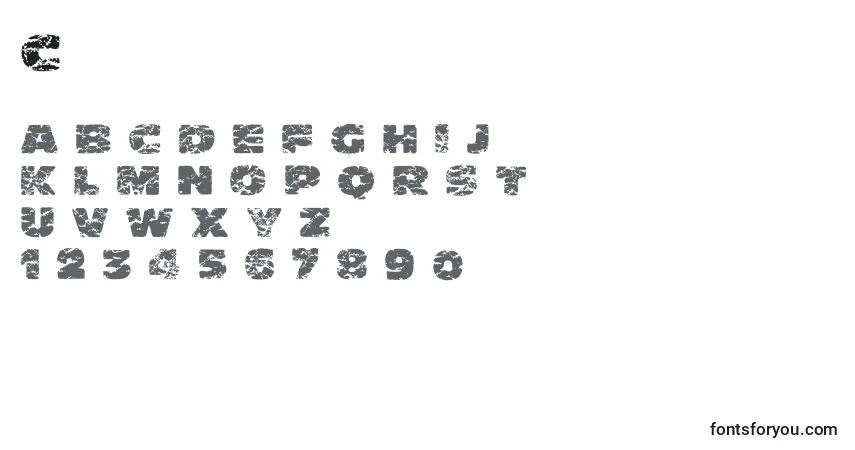 Fuente Crump - alfabeto, números, caracteres especiales
