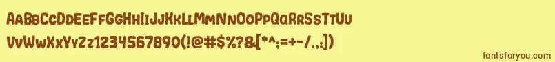 CRUMPLED-fontti – ruskeat fontit keltaisella taustalla