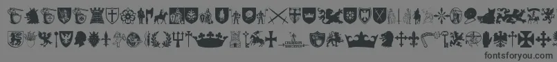 Crusader-Schriftart – Schwarze Schriften auf grauem Hintergrund