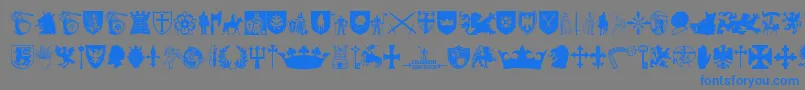 Crusader Font – Blue Fonts on Gray Background