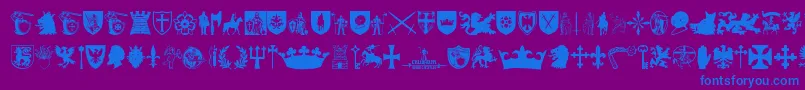 Crusader-Schriftart – Blaue Schriften auf violettem Hintergrund