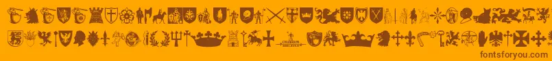 Czcionka Crusader – brązowe czcionki na pomarańczowym tle