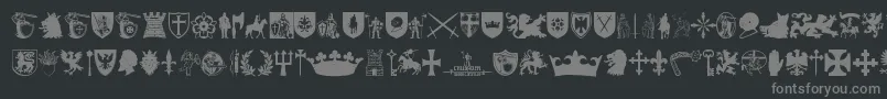 Crusader-Schriftart – Graue Schriften auf schwarzem Hintergrund