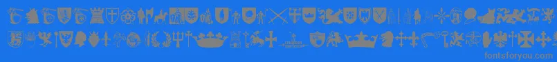 Crusader-Schriftart – Graue Schriften auf blauem Hintergrund