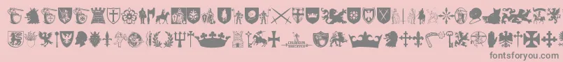 フォントCrusader – ピンクの背景に灰色の文字