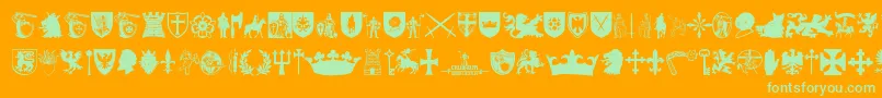 Crusader Font – Green Fonts on Orange Background