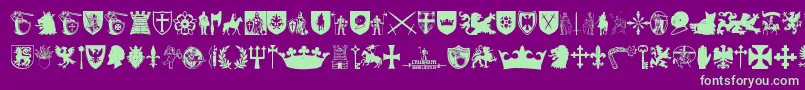 fuente Crusader – Fuentes Verdes Sobre Fondo Morado