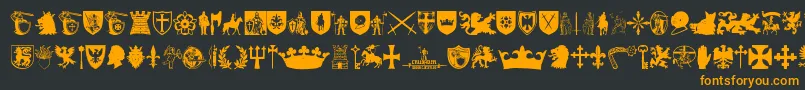 Crusader Font – Orange Fonts on Black Background