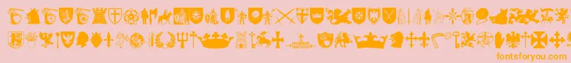 Crusader Font – Orange Fonts on Pink Background