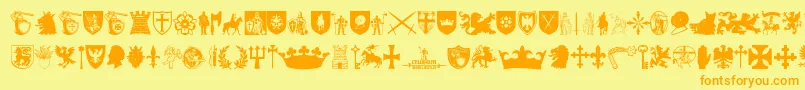 fuente Crusader – Fuentes Naranjas Sobre Fondo Amarillo