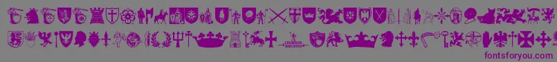 Crusader-Schriftart – Violette Schriften auf grauem Hintergrund