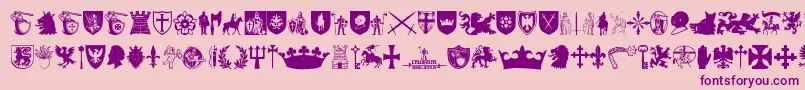 Crusader-Schriftart – Violette Schriften auf rosa Hintergrund