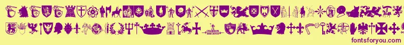 フォントCrusader – 紫色のフォント、黄色の背景