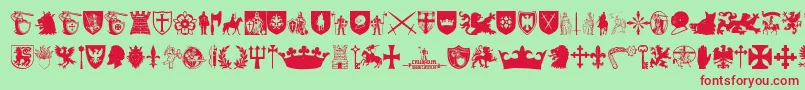 Crusader Font – Red Fonts on Green Background