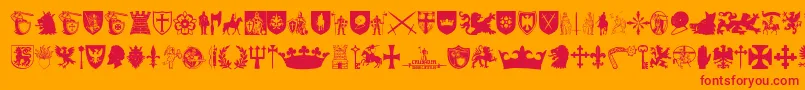 Crusader Font – Red Fonts on Orange Background