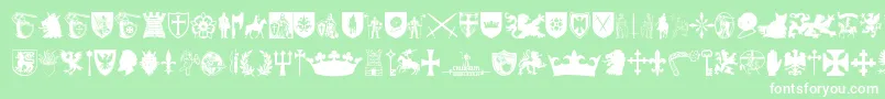 Crusader-Schriftart – Weiße Schriften auf grünem Hintergrund