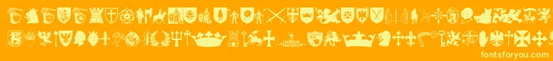 Czcionka Crusader – żółte czcionki na pomarańczowym tle