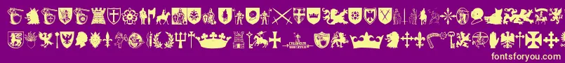 fuente Crusader – Fuentes Amarillas Sobre Fondo Morado