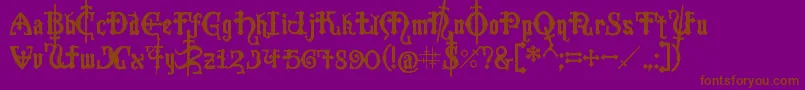 Crusades Font – Brown Fonts on Purple Background