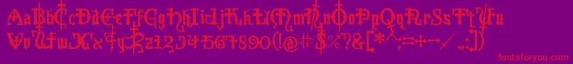 Crusades Font – Red Fonts on Purple Background