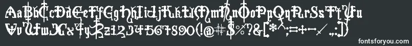 Crusades Font – White Fonts on Black Background