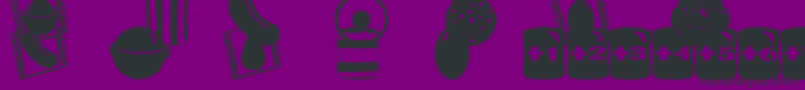フォントCrushed Candy – 紫の背景に黒い文字
