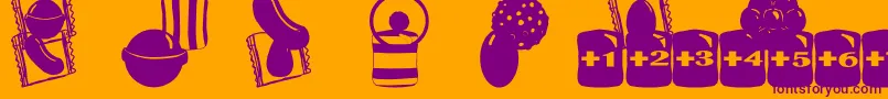 Crushed Candy Font – Purple Fonts on Orange Background