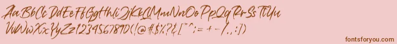 Crushed Font – Brown Fonts on Pink Background
