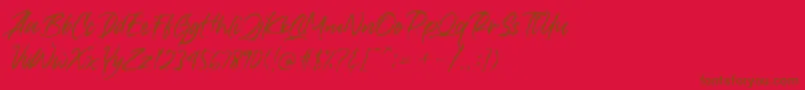 Crushed Font – Brown Fonts on Red Background