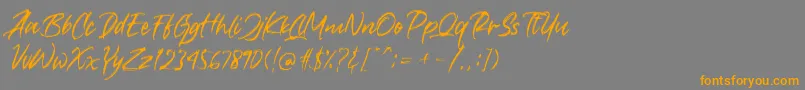 Crushed Font – Orange Fonts on Gray Background