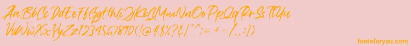 Crushed Font – Orange Fonts on Pink Background