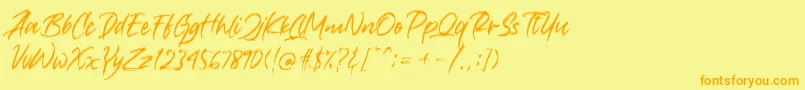 Crushed Font – Orange Fonts on Yellow Background