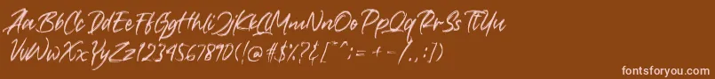 Crushed Font – Pink Fonts on Brown Background