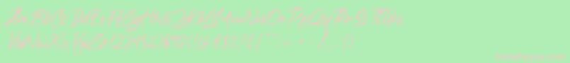 Crushed Font – Pink Fonts on Green Background