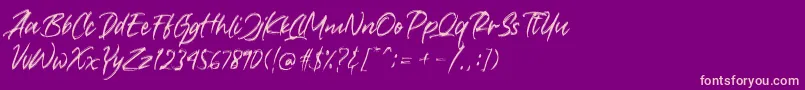 Crushed Font – Pink Fonts on Purple Background