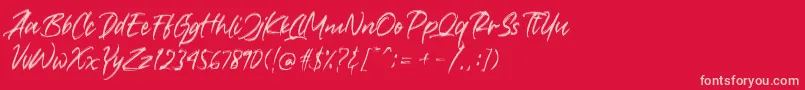 Crushed Font – Pink Fonts on Red Background