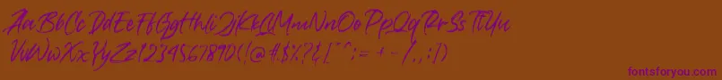 Crushed Font – Purple Fonts on Brown Background