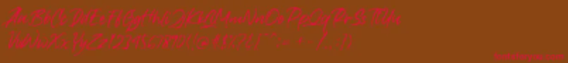 Crushed-Schriftart – Rote Schriften auf braunem Hintergrund