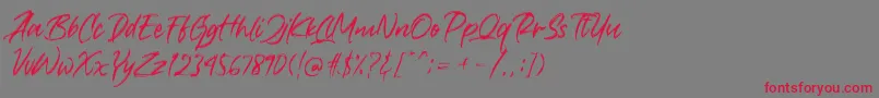 Crushed-Schriftart – Rote Schriften auf grauem Hintergrund