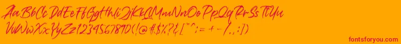 フォントCrushed – オレンジの背景に赤い文字
