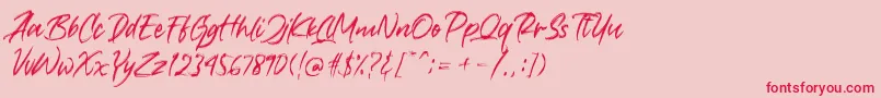 Crushed Font – Red Fonts on Pink Background